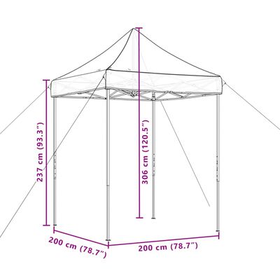 vidaXL Сгъваема парти шатра, pop-up, таупе, 200x200x306 см