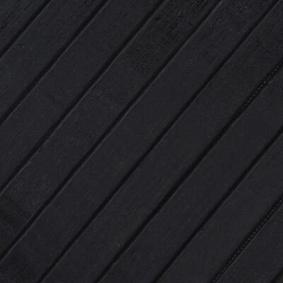 vidaXL Килим, правоъгълен, черен, 60x500 см, бамбук