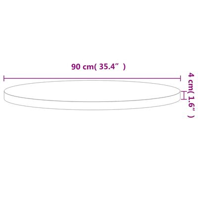 vidaXL Плот за маса Ø90x4 см кръгъл масивен бук