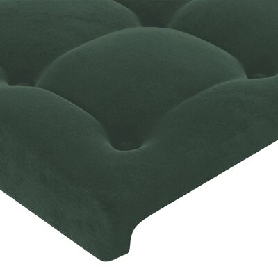 vidaXL Боксспринг легло с матрак, тъмнозелена, 90x190 см, кадифе