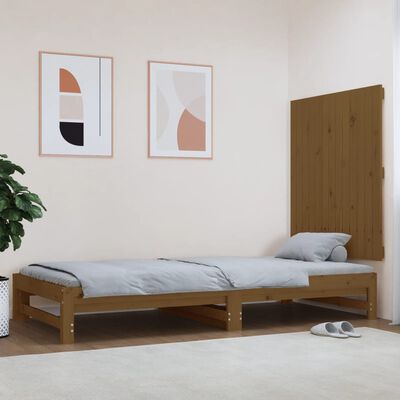 vidaXL Стенна табла за спалня, меденокафява, 82,5x3x90 см, бор масив