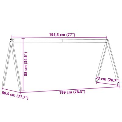 vidaXL Покрив за детско легло восъчнокафяв 199x80,5x88 см бор масив