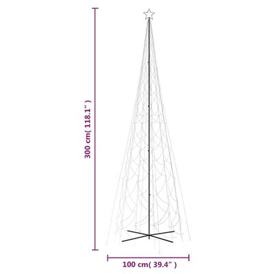 vidaXL Коледна елха конус, студено бяло, 3000 LED, 230x800 см