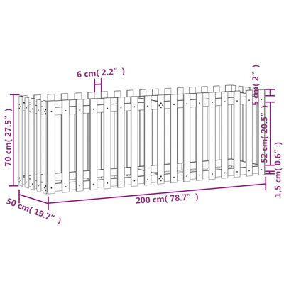 vidaXL Градинска леха тип ограда 200x50x70 см импрегниран бор масив