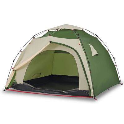 vidaXL Къмпинг палатка куполна 4-местна зелена бързо освобождаване