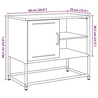 vidaXL ТВ шкаф, горчица жълто, 100,5x39x60,5 см, стомана