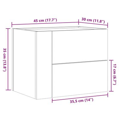 vidaXL Нощни шкафчета за стенен монтаж, 2 бр, черни, 45x30x35 см