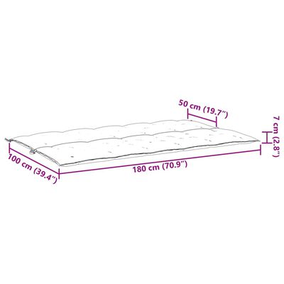 vidaXL Възглавница за градинска пейка антрацит 180x(50+50)x7см оксфорд