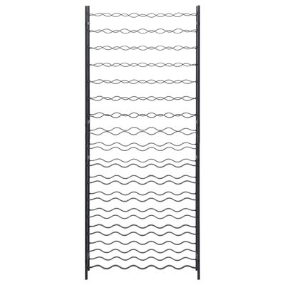 vidaXL Стойка за вино за 96 бутилки, черна, желязна