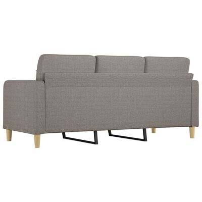 vidaXL 3-местен диван, таупе, 180 см, плат