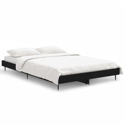 vidaXL Рамка за легло, черна, 120x190 см, инженерно дърво
