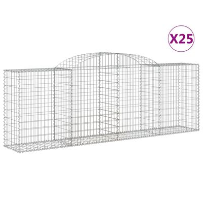 vidaXL Габионни кошници арка 25 бр 300x50x100/120см поцинковано желязо