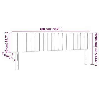 vidaXL LED горна табла за легло, тъмнозелена, 180x5x78/88 см, кадифе