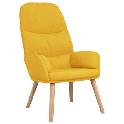 vidaXL Релакс стол с табуретка, горчица жълто, текстил