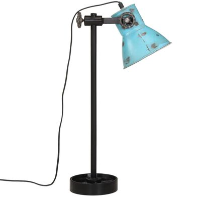 vidaXL Настолна лампа, 25 W, състарено синьо, 15x15x55 см, E27
