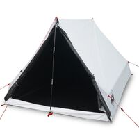 vidaXL Къмпинг палатка A-рамка 2 души бял затъмняващ плат водоустойчив