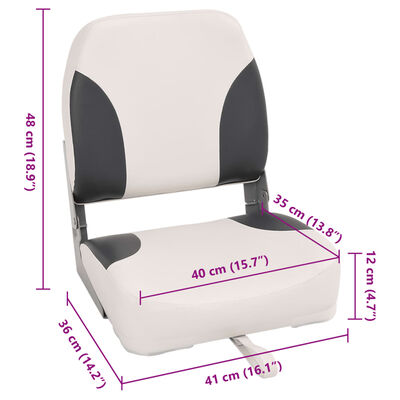 vidaXL Сгъваеми седалки за лодка от 4 части, ниска облегалка