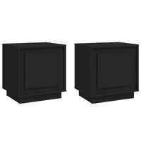 vidaXL Нощни шкафчета, 2 бр, черни, 44x35x45 см, инженерно дърво