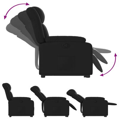 vidaXL Изправящ реклайнер стол, черен, изкуствена кожа
