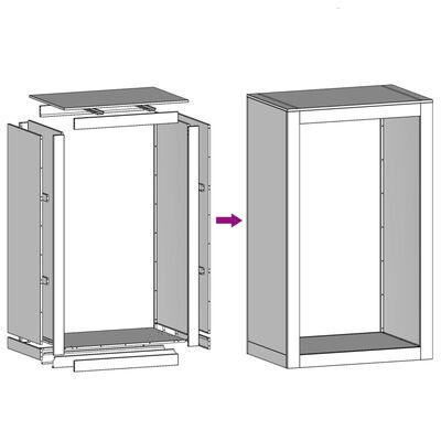 vidaXL Стойка за дърва за огрев, 60x40x100 см, поцинкована стомана