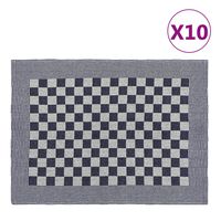 vidaXL Кухненски кърпи 10 бр синьо и бяло 50x70 см памук