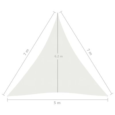 vidaXL Платно-сенник, 160 г/м², бял, 5x7x7 м, HDPE