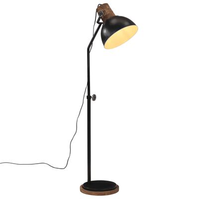 vidaXL Подова лампа, 25 W, черна, 30x30x100-150 см, E27