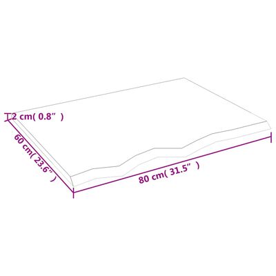 vidaXL Плот за баня 80x60x2 см необработено масивно дърво