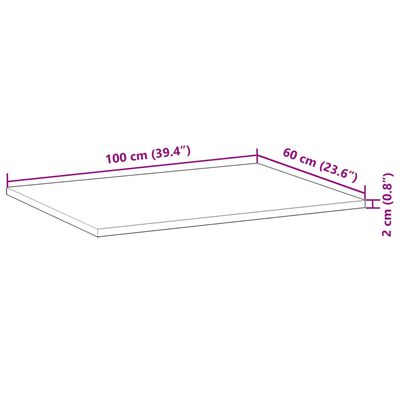 vidaXL Плот за баня, необработен, 100x60x2 см, масивно дърво акация