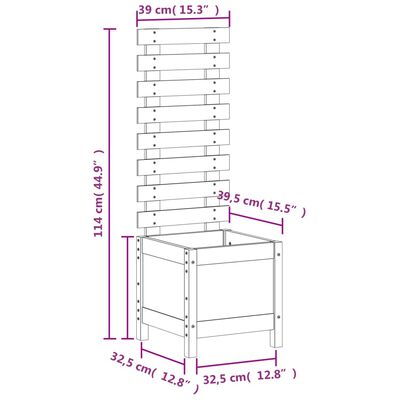 vidaXL Градинска кашпа със стойка 39x39,5x114 см дугласко дърво масив