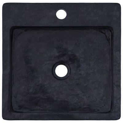 vidaXL Черна мивка, 40x40x12 см, мрамор