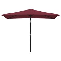 vidaXL Градински чадър с метален прът, 300x200 см, бордо червен