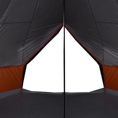 vidaXL Семейна палатка типи 8-местна сиво-оранжева водоустойчива