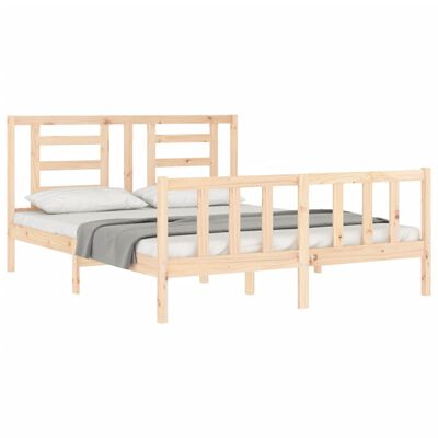 vidaXL Рамка за легло с табла 5FT King Size масивно дърво