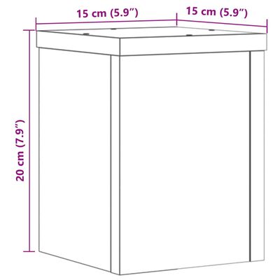 vidaXL Стойки за растения 2 бр черни 15x15x20 см инженерно дърво