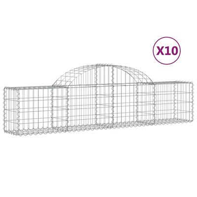 vidaXL Габионни кошници арка 10 бр 200x30x40/60 см поцинковано желязо