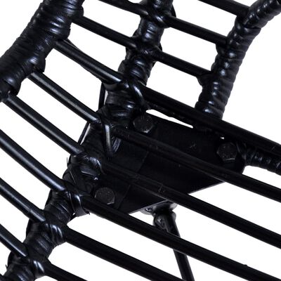 vidaXL Трапезни столове 2 бр черни естествен ратан