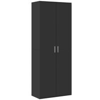 vidaXL Висок шкаф, черен, 70x35x180 см, инженерно дърво