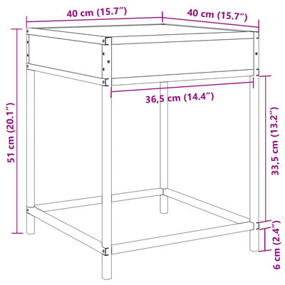 vidaXL Нощна масичка с Infinity LED черна 40x40x51 см