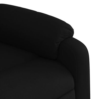 vidaXL Електрически масажен наклоняем стол, черен, текстил