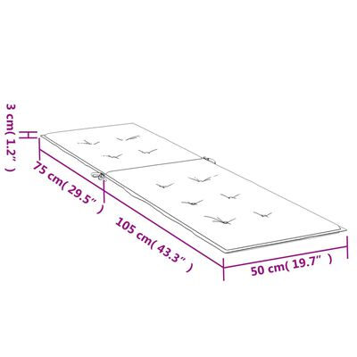 vidaXL Възглавница за стол шезлонг антрацит (75+105)x50x4 см