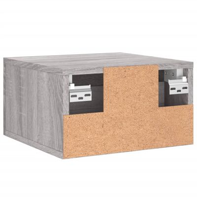 vidaXL Нощни шкафчета за стенен монтаж, 2 бр, сив сонома, 35x35x20 см
