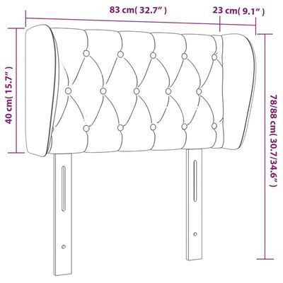 vidaXL Горна табла за легло с уши, синя, 83x23x78/88 см, плат