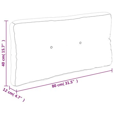 vidaXL Палетна възглавница, черно каре, 80x40x12 см, текстил