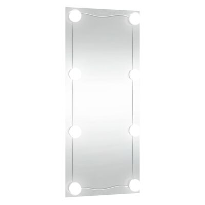 vidaXL Стенно огледало с LED лампи 40x80 см стъкло правоъгълно