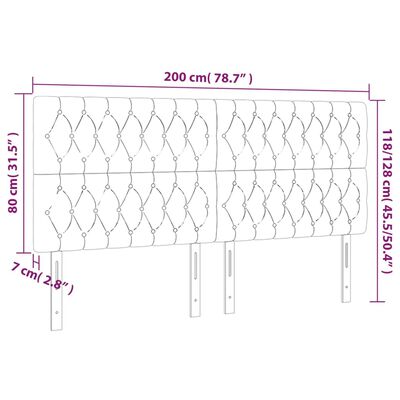 vidaXL Горни табли за легло, 4 бр, розова, 100x7x78/88 см кадифе