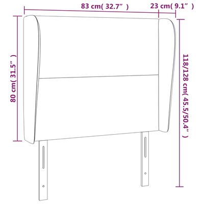 vidaXL Горна табла за легло с уши, синя, 83x23x118/128 см, плат