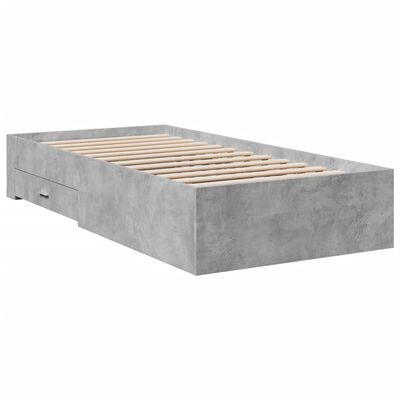 vidaXL Рамка за легло с чекмеджета, бетонно сива, 180x200 см