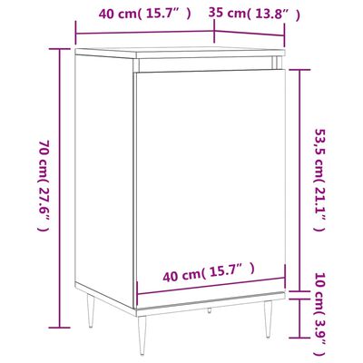 vidaXL Бюфет дъб сонома 40x35x70 см инженерно дърво