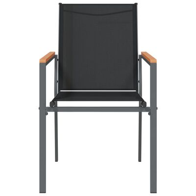 vidaXL Градински столове 6 бр черни 55x61,5x90 см Textilene и стомана
